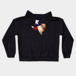 Texas Baseball Lover Map of State of Texas Flag Kids Hoodie